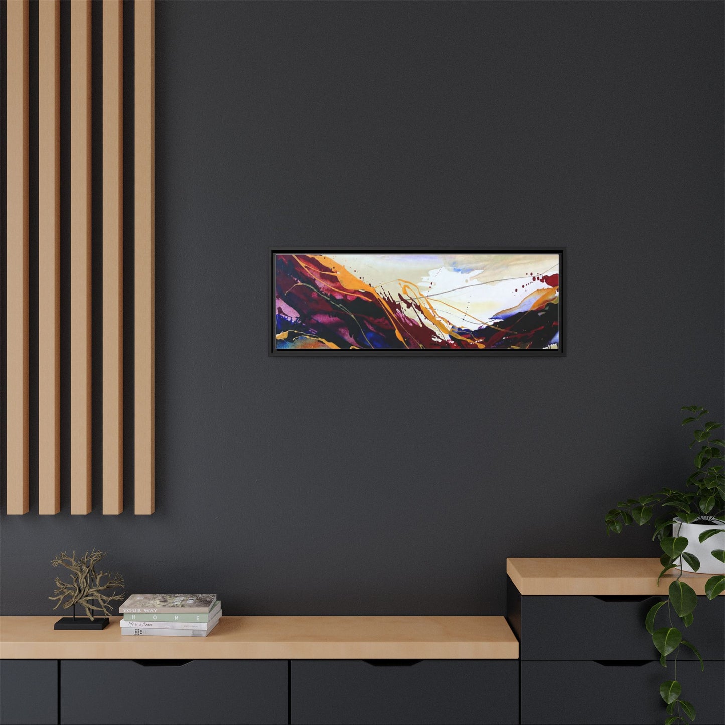 Abstract Flow Matte Canvas Framed Wall Art