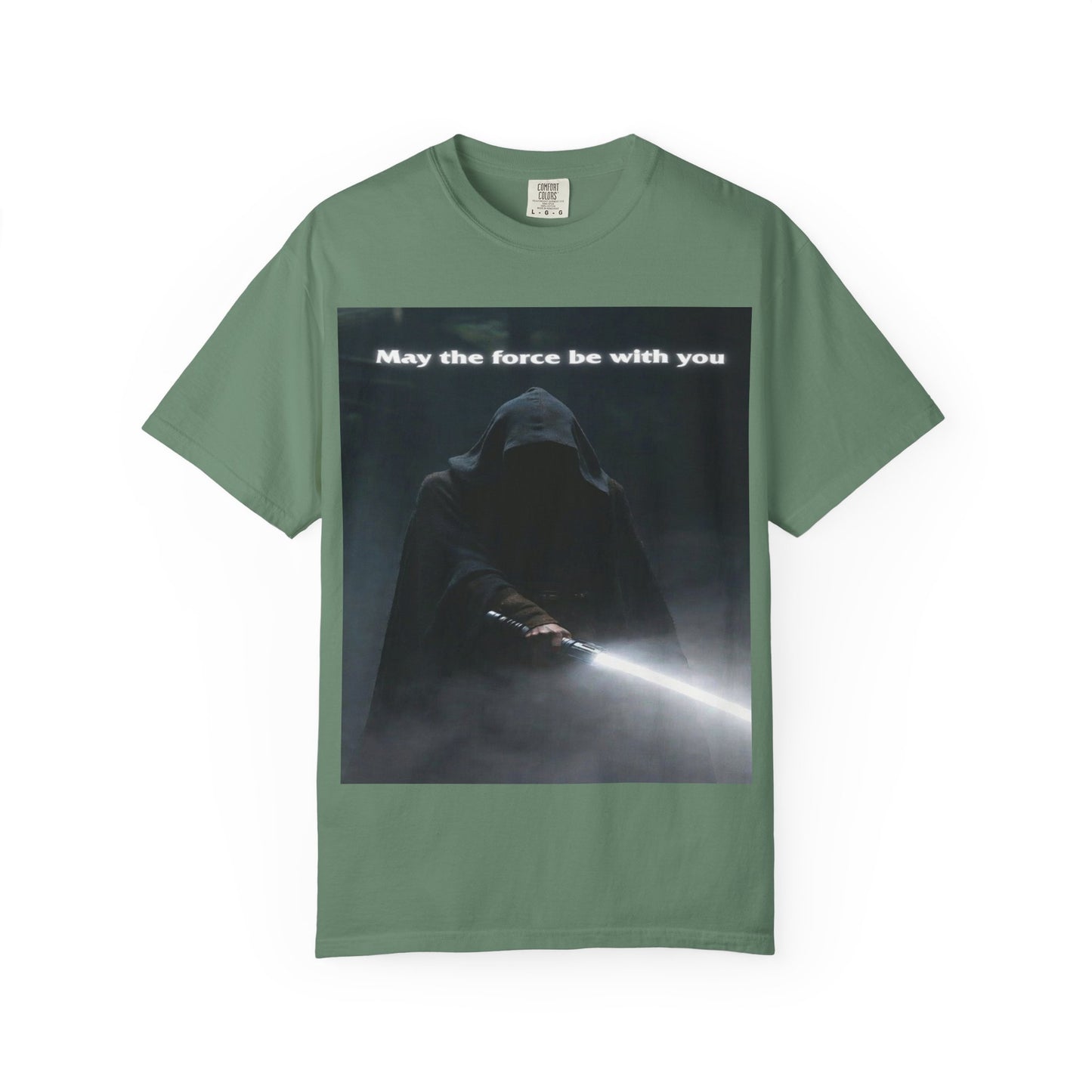 May the Force Be With You T-Shirt — Dark Hooded Lightsaber Graphic Tee