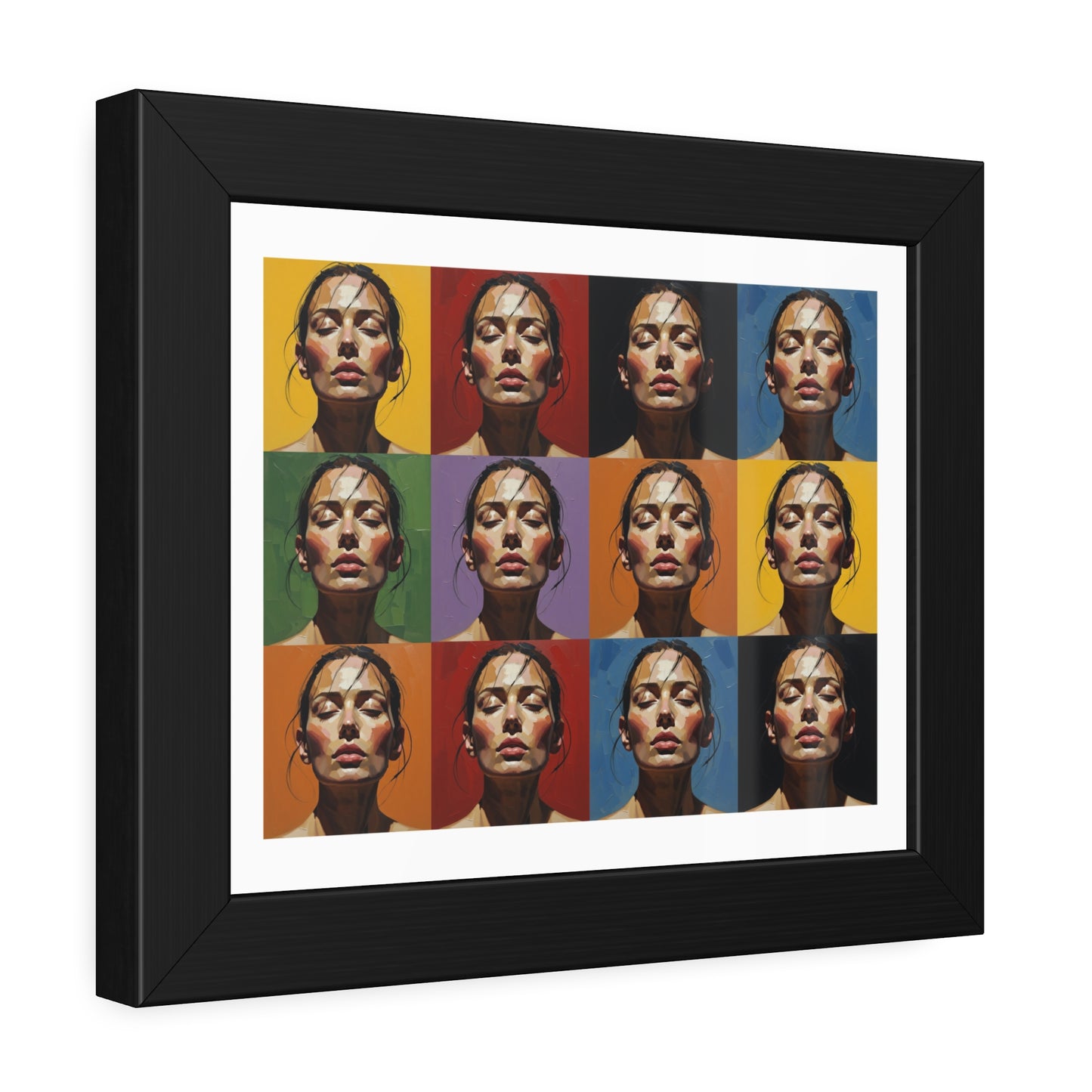 Framed Poster – Color Pop Portrait Grid Wall Art