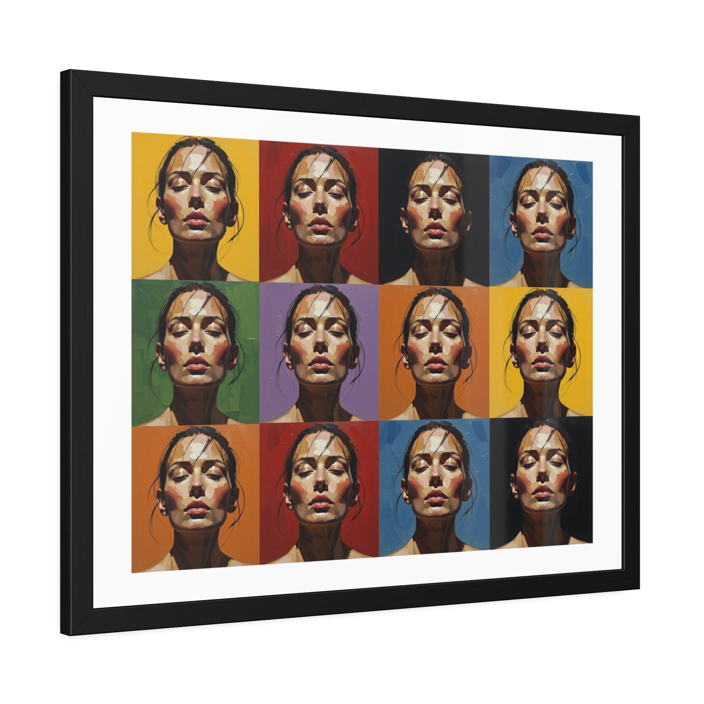 Framed Poster – Color Pop Portrait Grid Wall Art