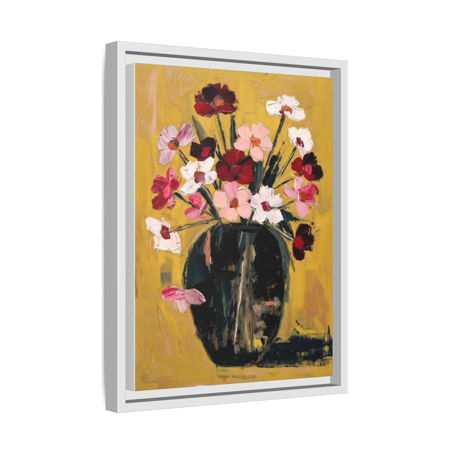 Framed Matte Canvas Floral Still Life Wall Art