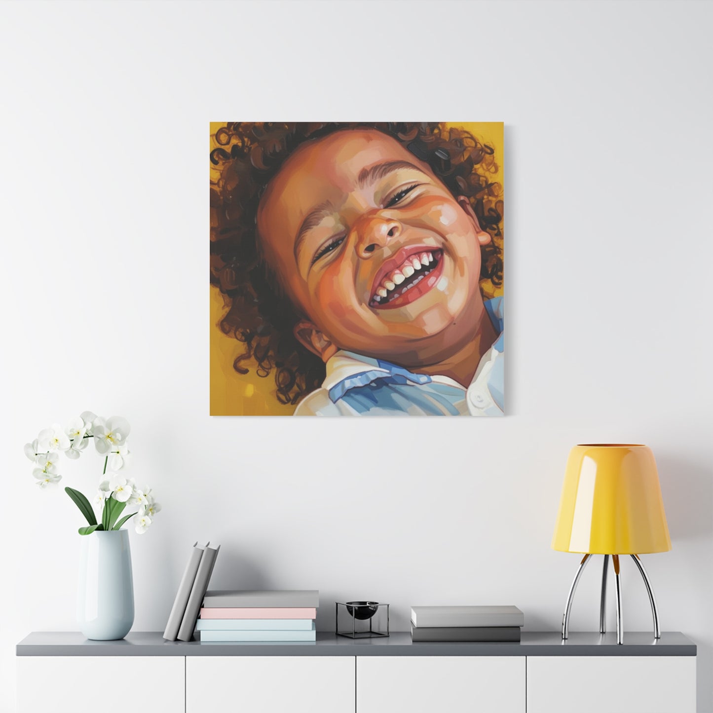 Joyful Child Portrait Canvas - Matte Stretched Wall Art