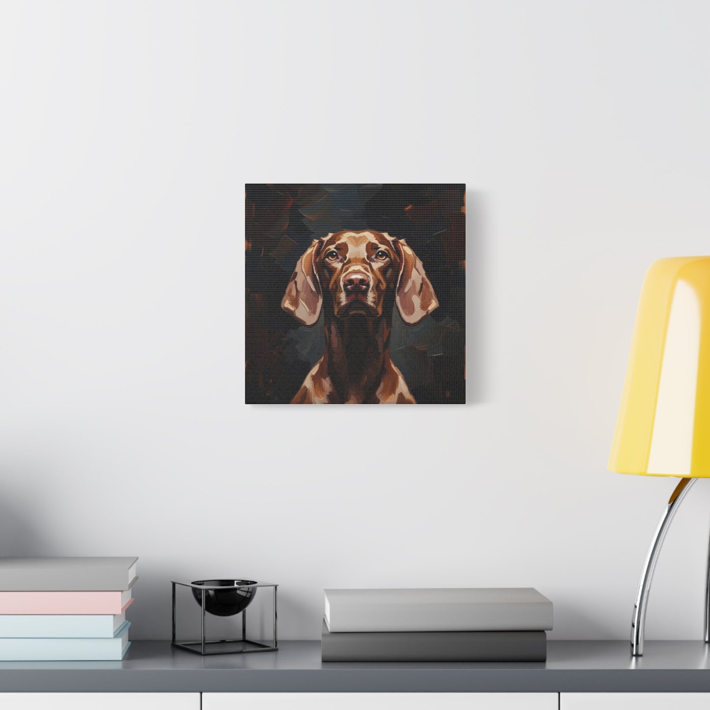 Chocolate Vizsla Canvas Wall Art — Matte Stretched Dog Portrait
