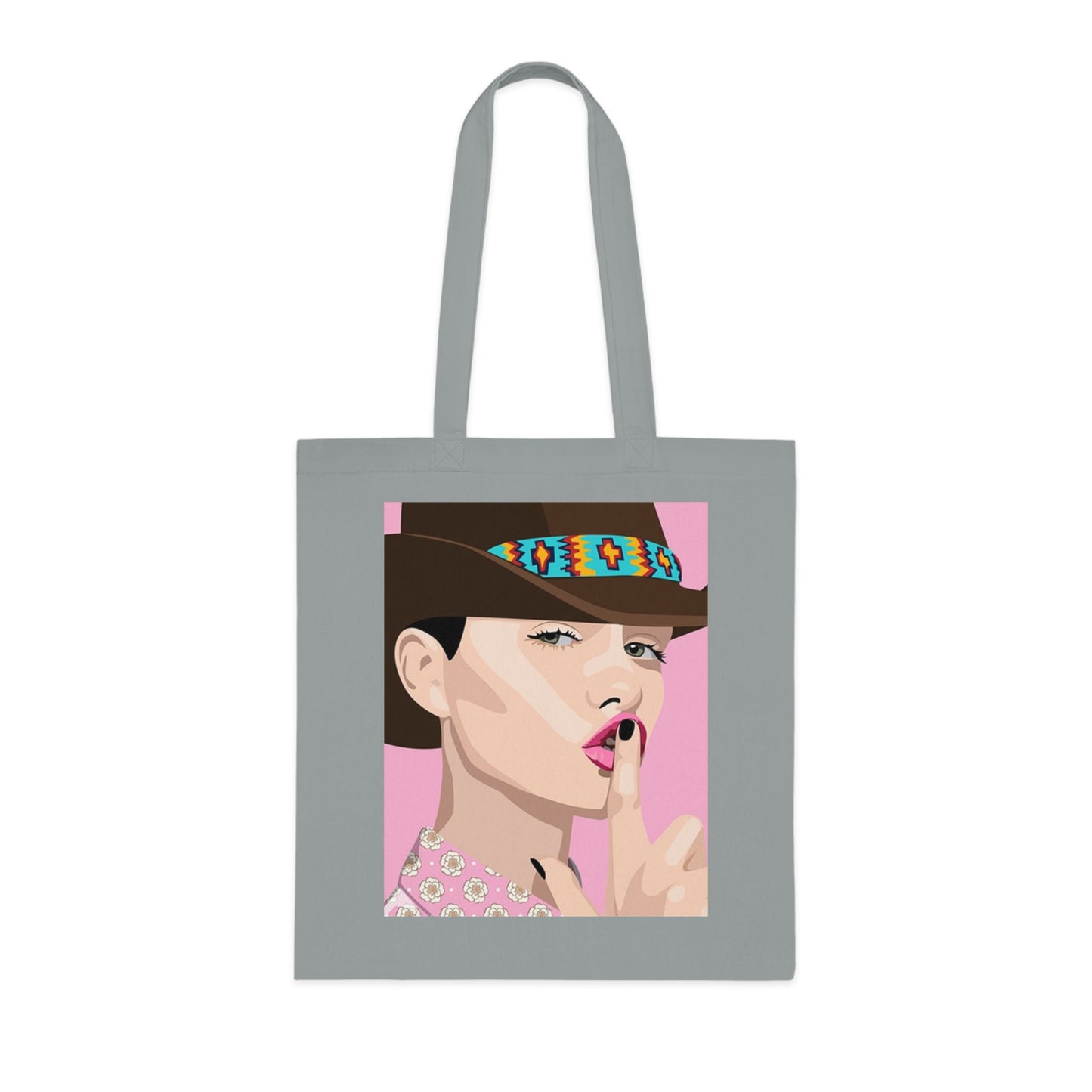 Pop Art Woman Tote Bag — Stylish Retro Portrait Cotton Shopper