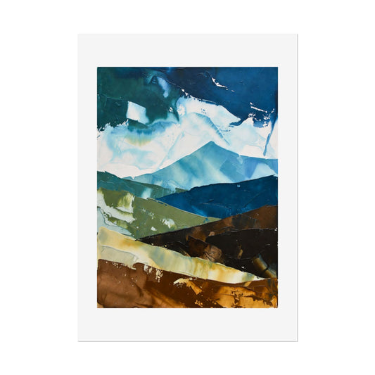 Abstract Mountain Landscape Poster — Rolled Art Print
