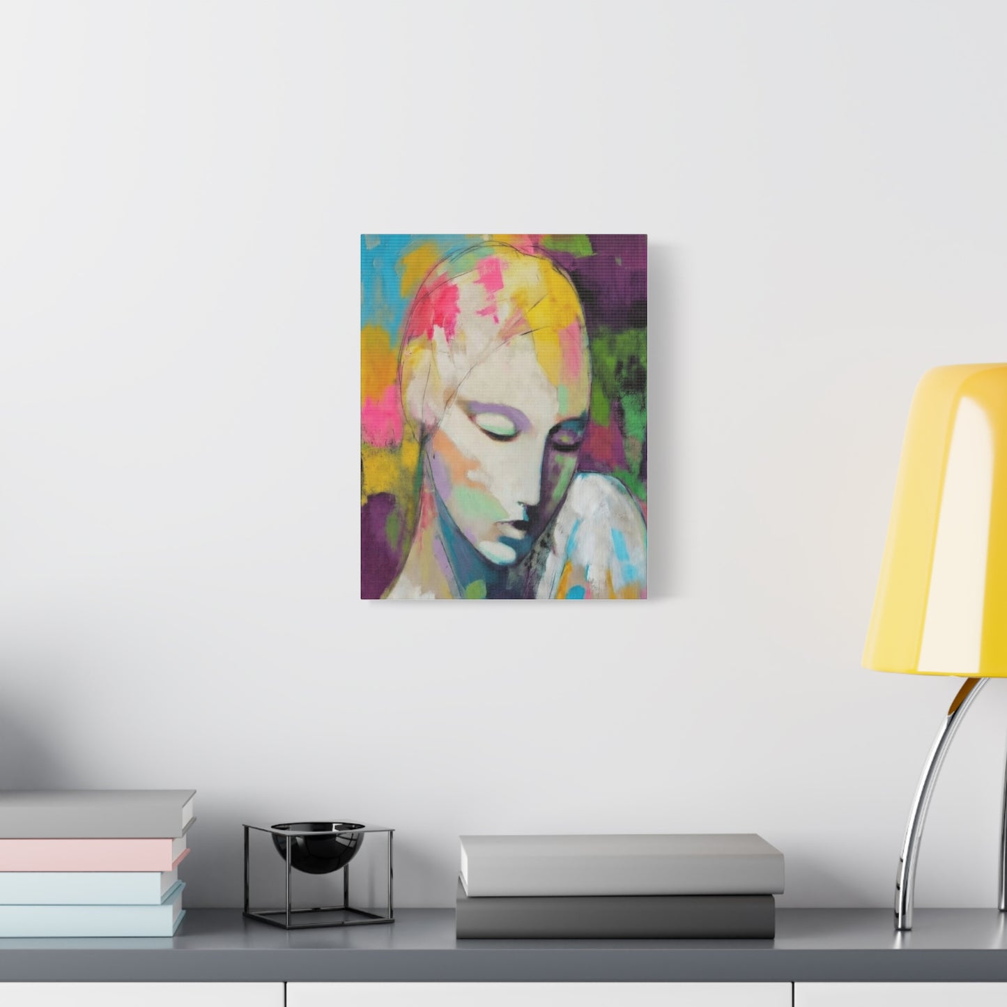 Abstract Angel Portrait Canvas - Colorful Modern Wall Art