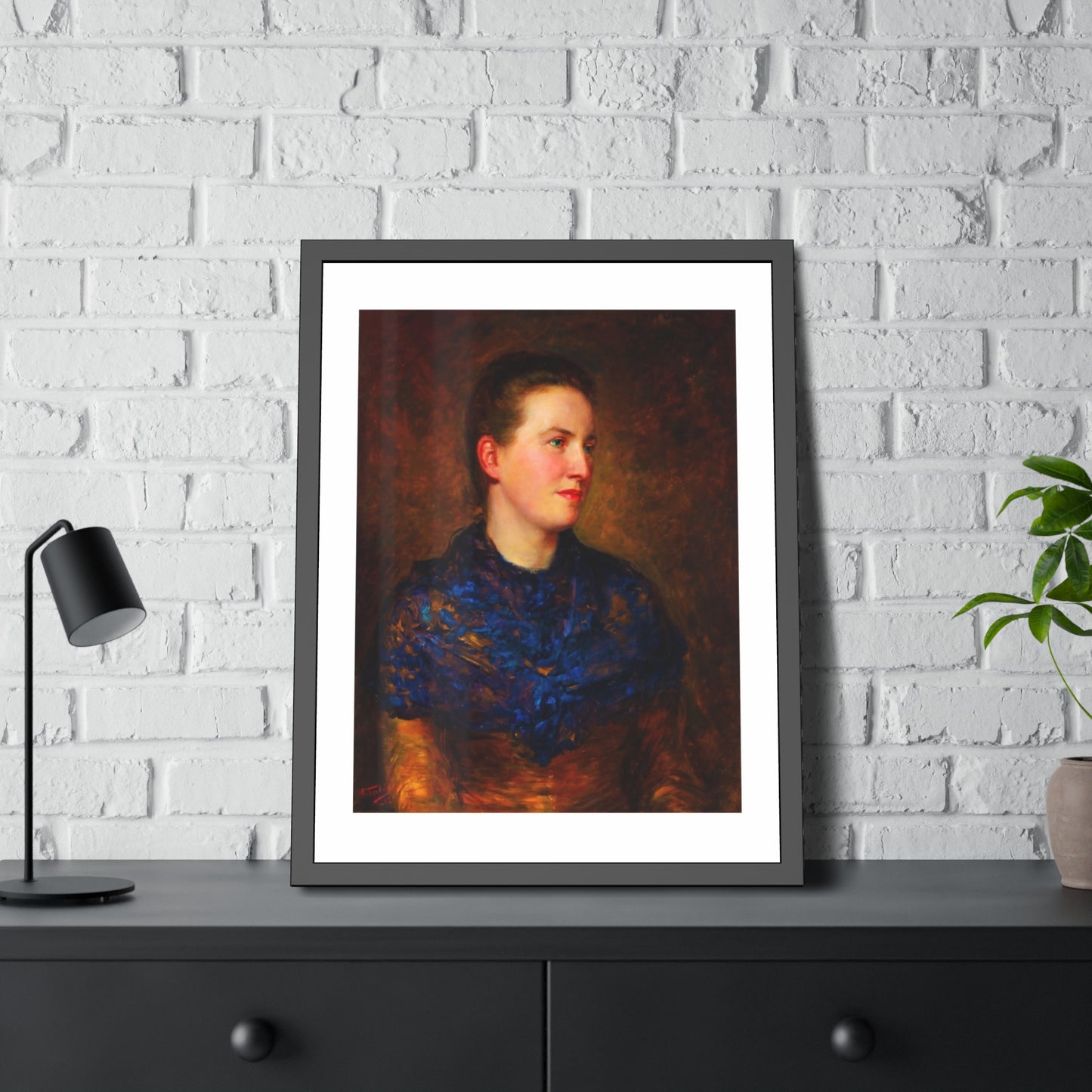 Framed Art Poster — Vintage Portrait Print in Black Frame