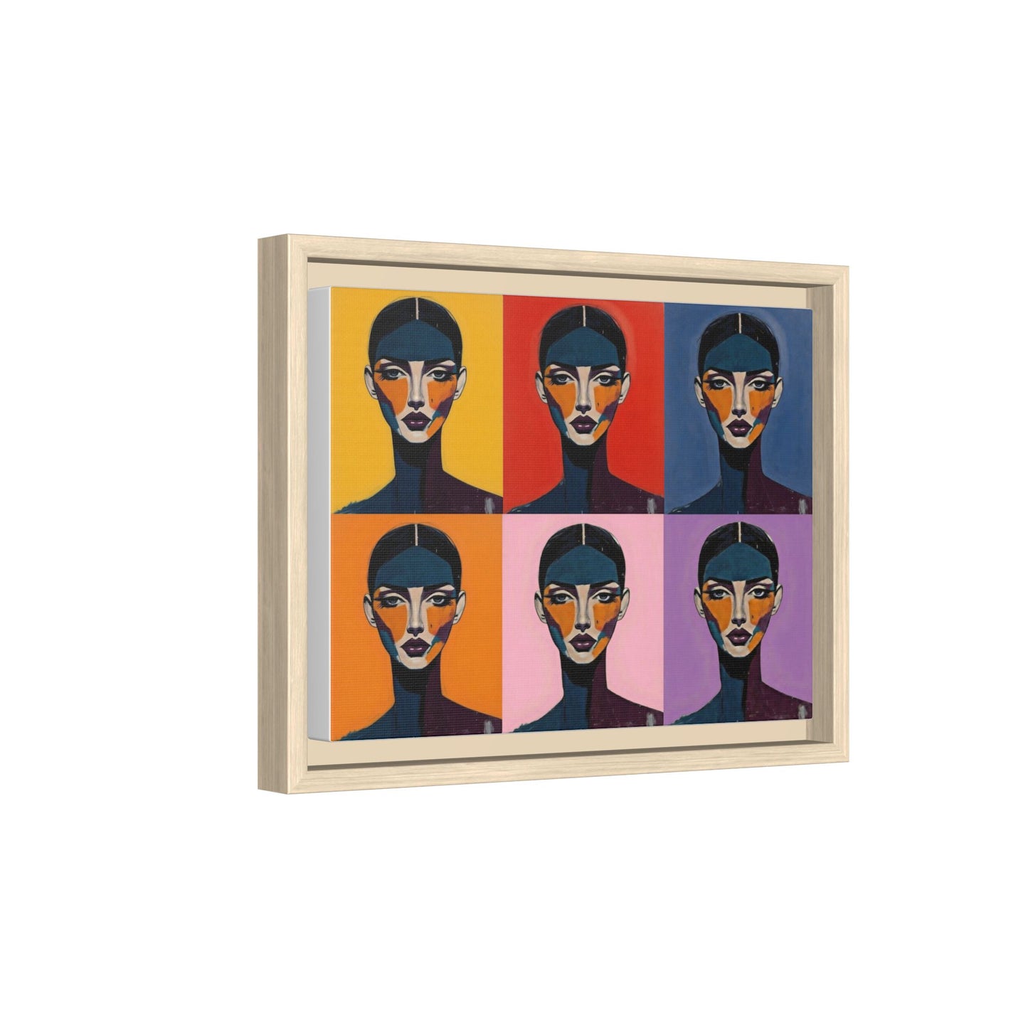 Pop Art Portrait Matte Canvas — Framed Multi-Color Wall Art