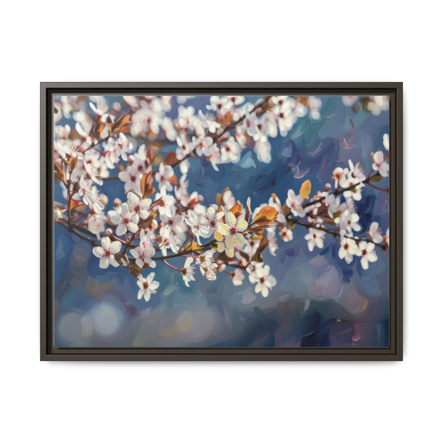 Framed Matte Canvas Print — Cherry Blossom Branch Wall Art