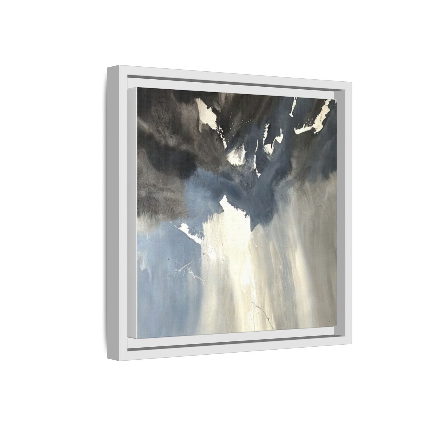 Framed Matte Canvas Art — Moody Abstract Sky Painting