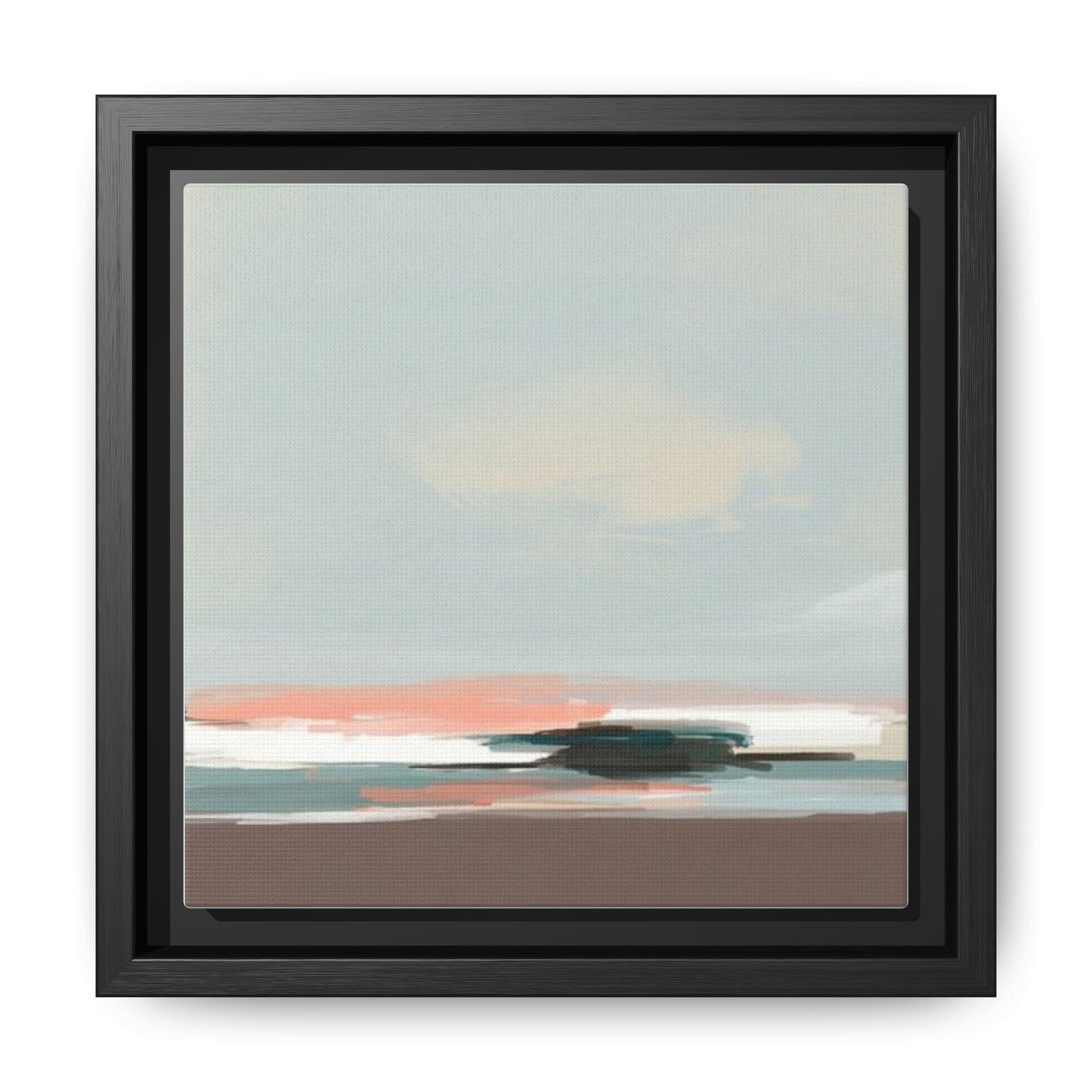 Framed Matte Canvas Print — Soft Coastal Abstract Landscape
