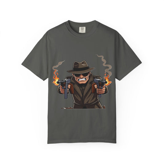 Vintage Gangster Shooter T-Shirt – Retro Mobster Graphic Tee