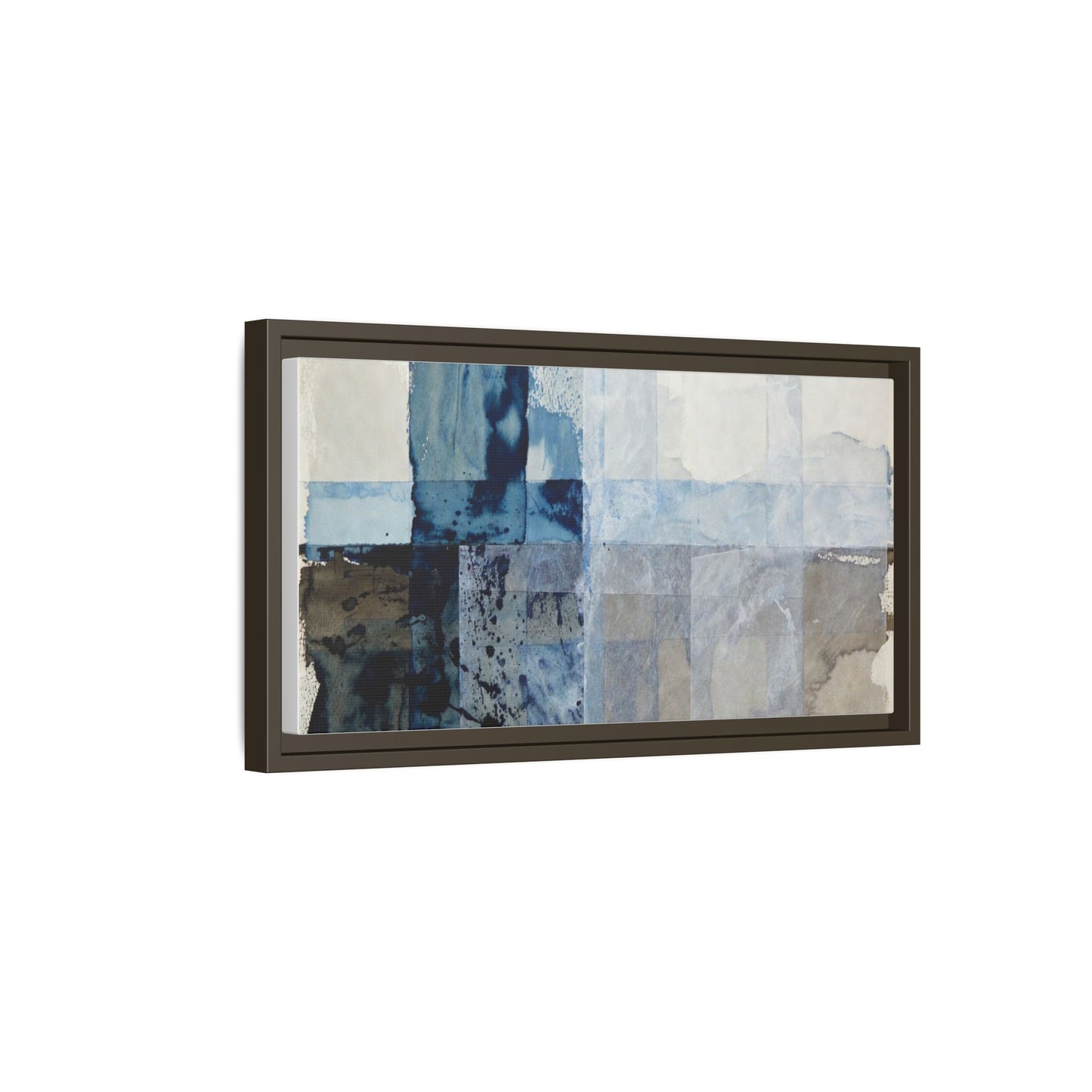 Abstract Coastal Blue Framed Canvas Art