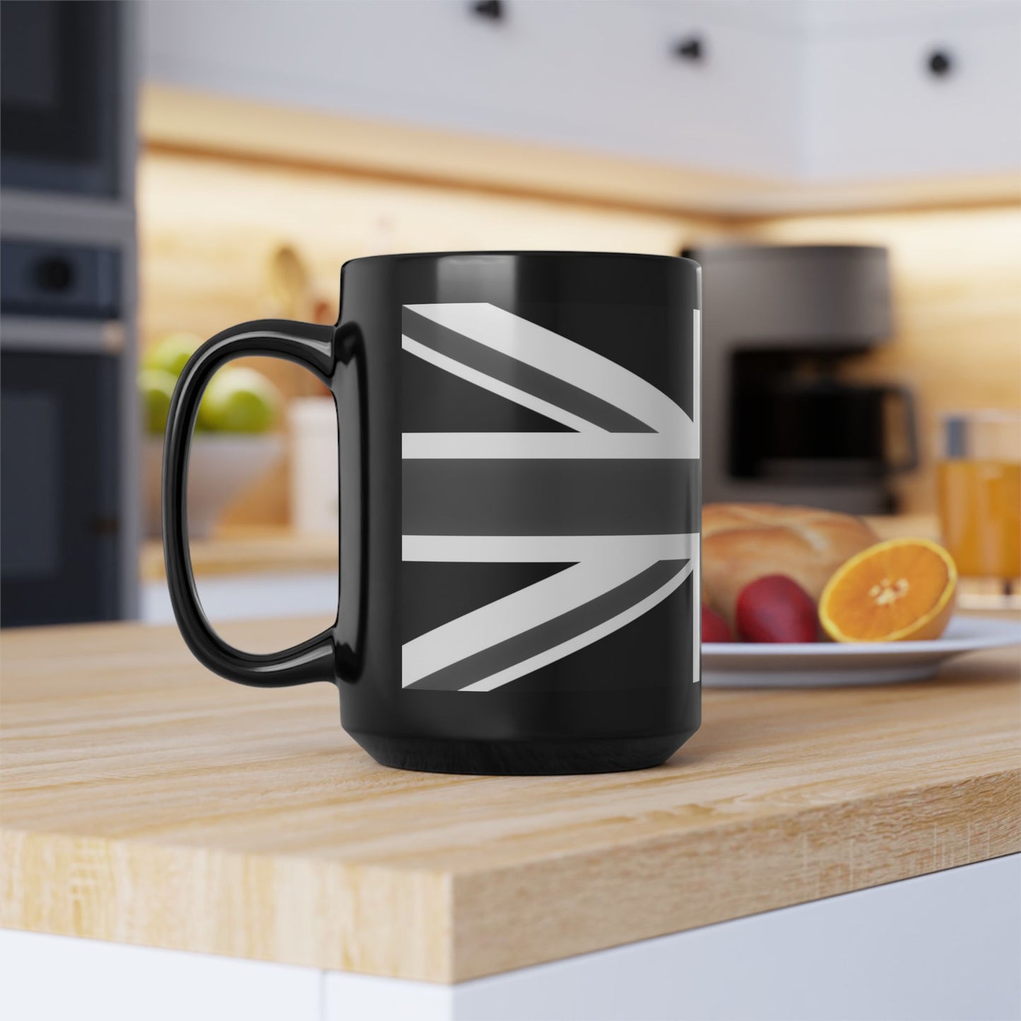 Black Union Jack Mug – Monochrome British Flag Coffee Cup (11oz & 15oz)