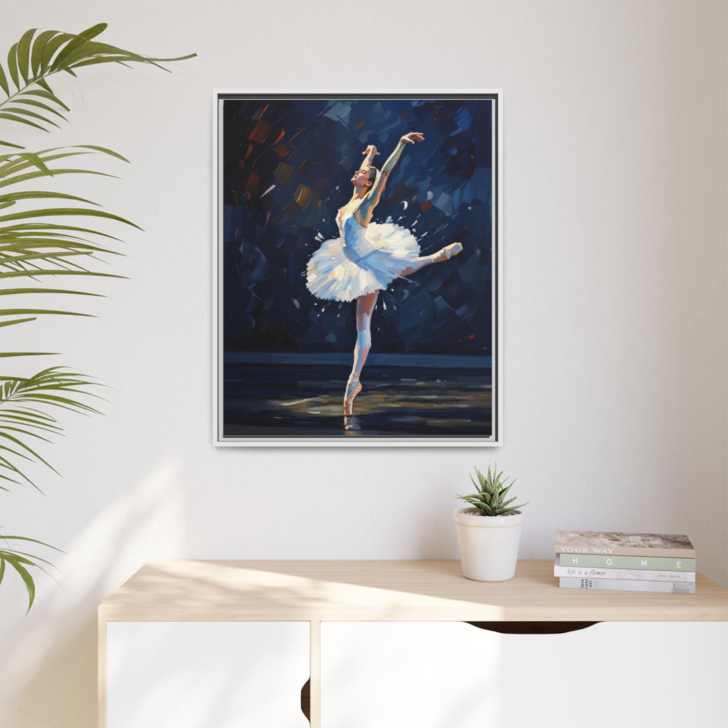 Ballerina Ballet Canvas Print — Framed Matte Wall Art
