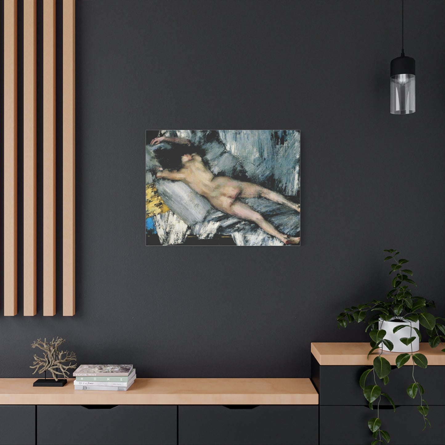 Nude in the Studio by János Vaszary Matte Stretched Canvas: Wall Art Poster