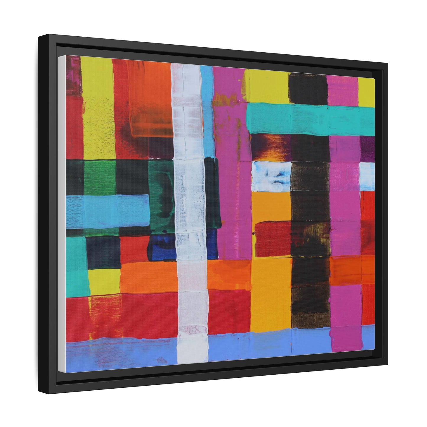 Farbfeld Malerei (Acryl) by Unknown Artist Matte Framed Canvas Wall Art Print