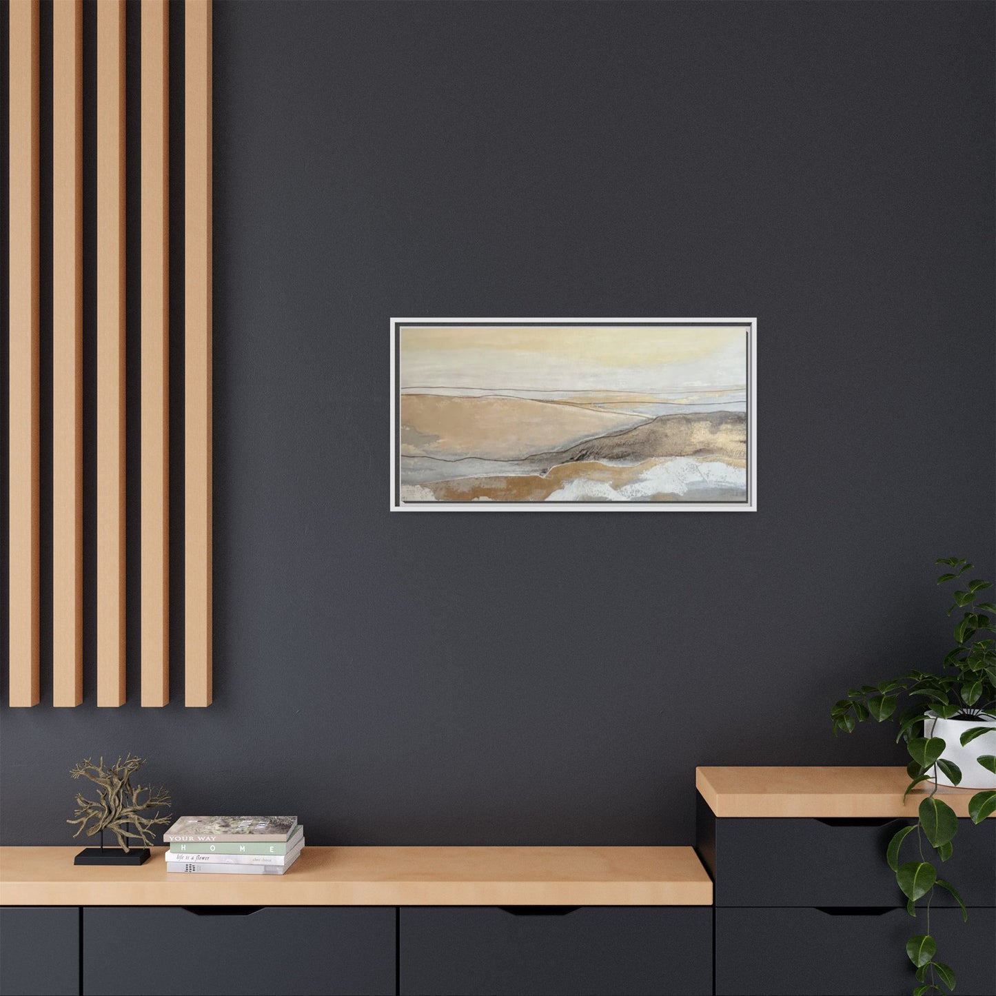 Framed Abstract Coastal Landscape Matte Canvas Wall Art