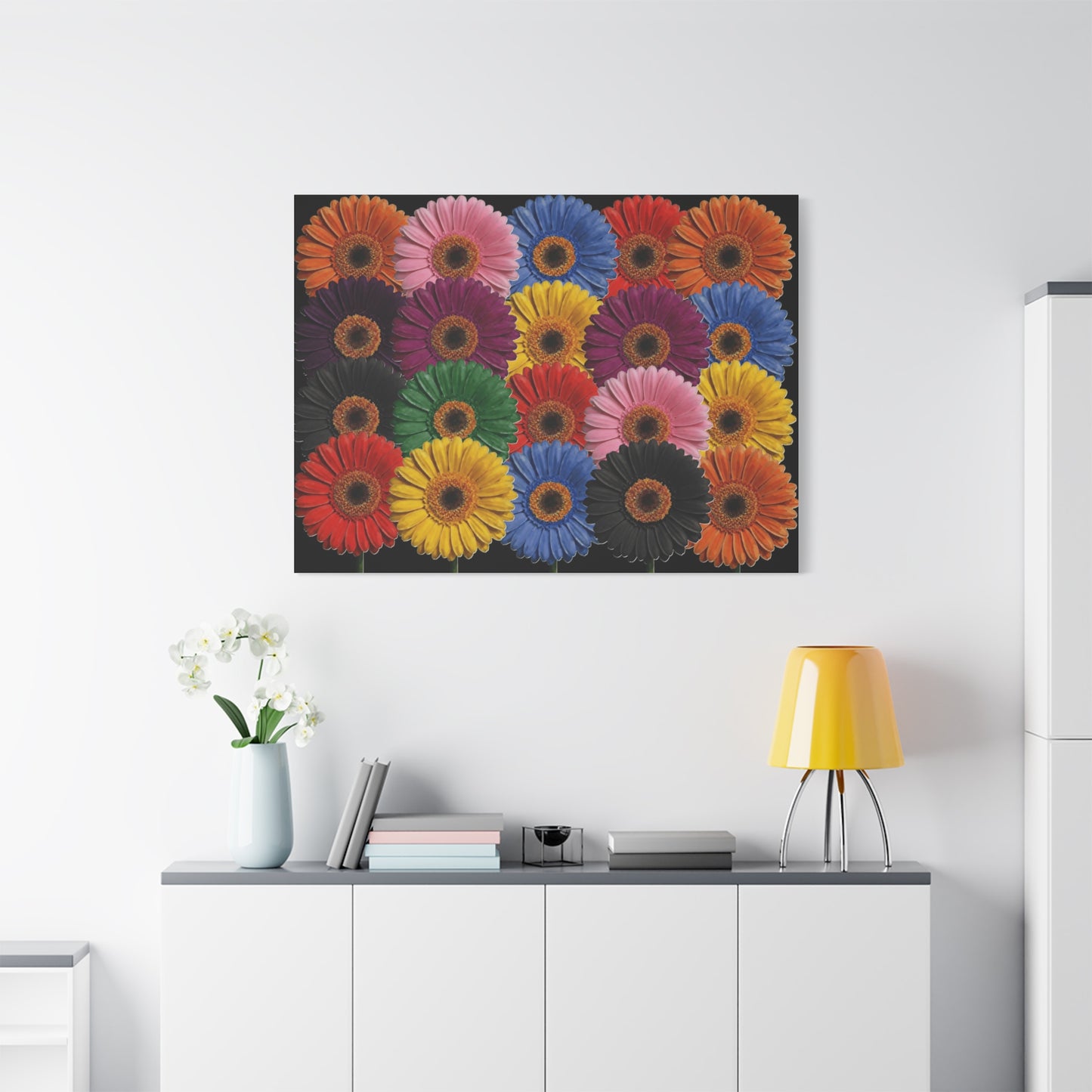 Colorful Gerbera Daisy Canvas Print — Vibrant Floral Wall Art