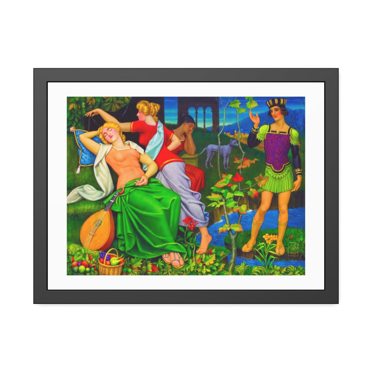 Classical Myth Framed Poster — Vibrant Renaissance-Style Art Print
