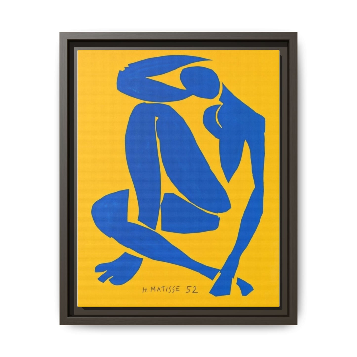 Abstract Blue Nude Matte Canvas Wall Art, Framed