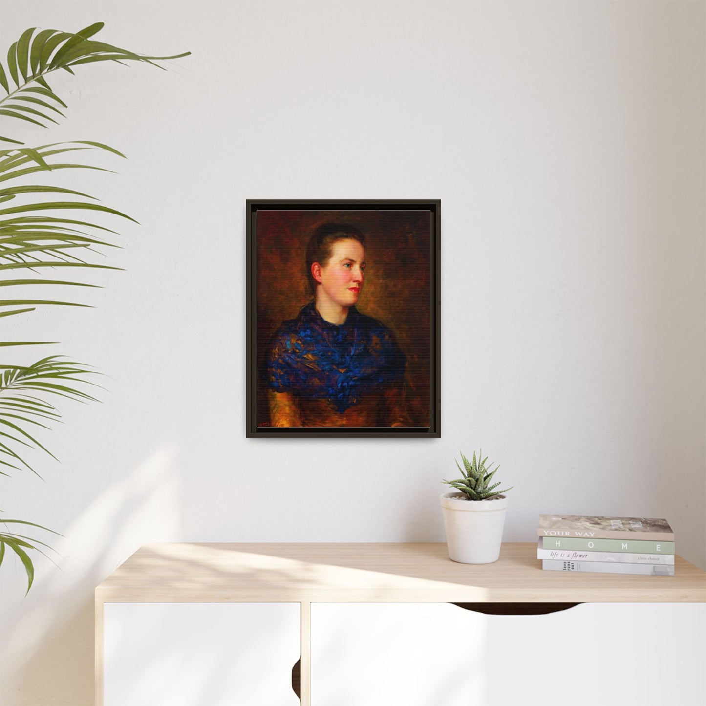 Framed Matte Canvas Portrait Print — Classic Victorian Woman Wall Art