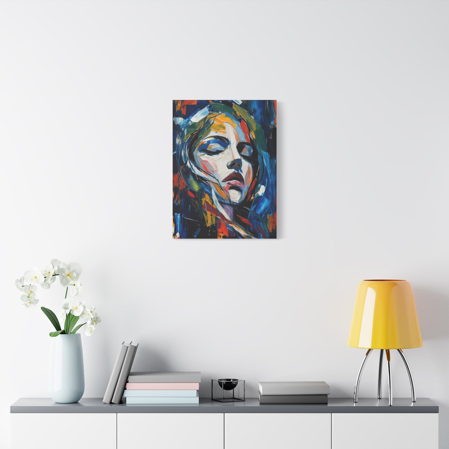 Abstract Colorful Woman Portrait Canvas