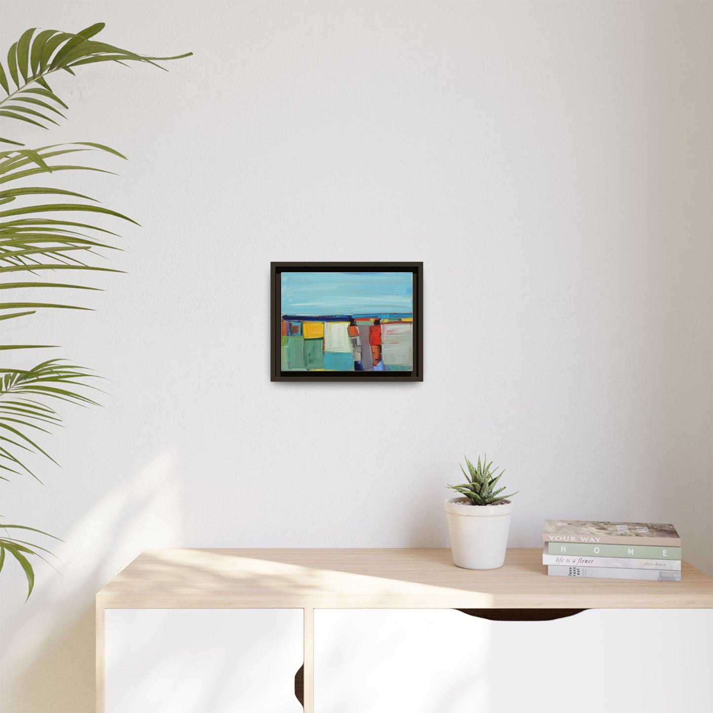 Abstract Coastal Blocks Matte Canvas Print (Framed)