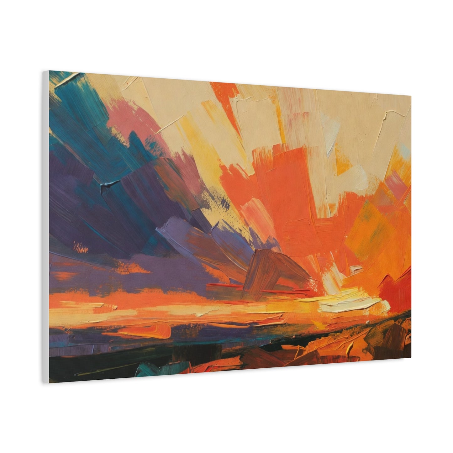 Abstract Sunset Landscape Canvas Print — Matte Stretched Wall Art