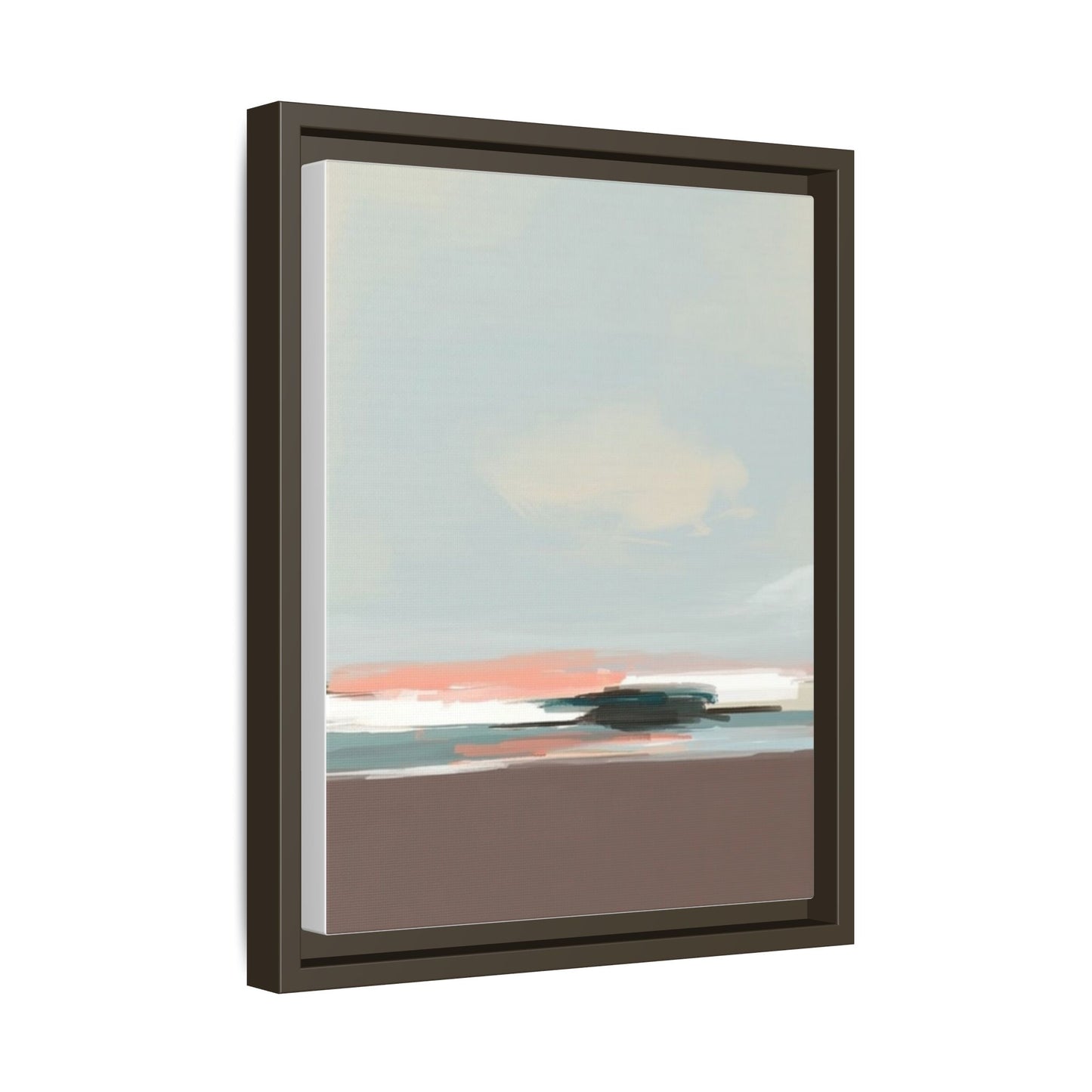 Framed Matte Canvas Print — Soft Coastal Abstract Landscape