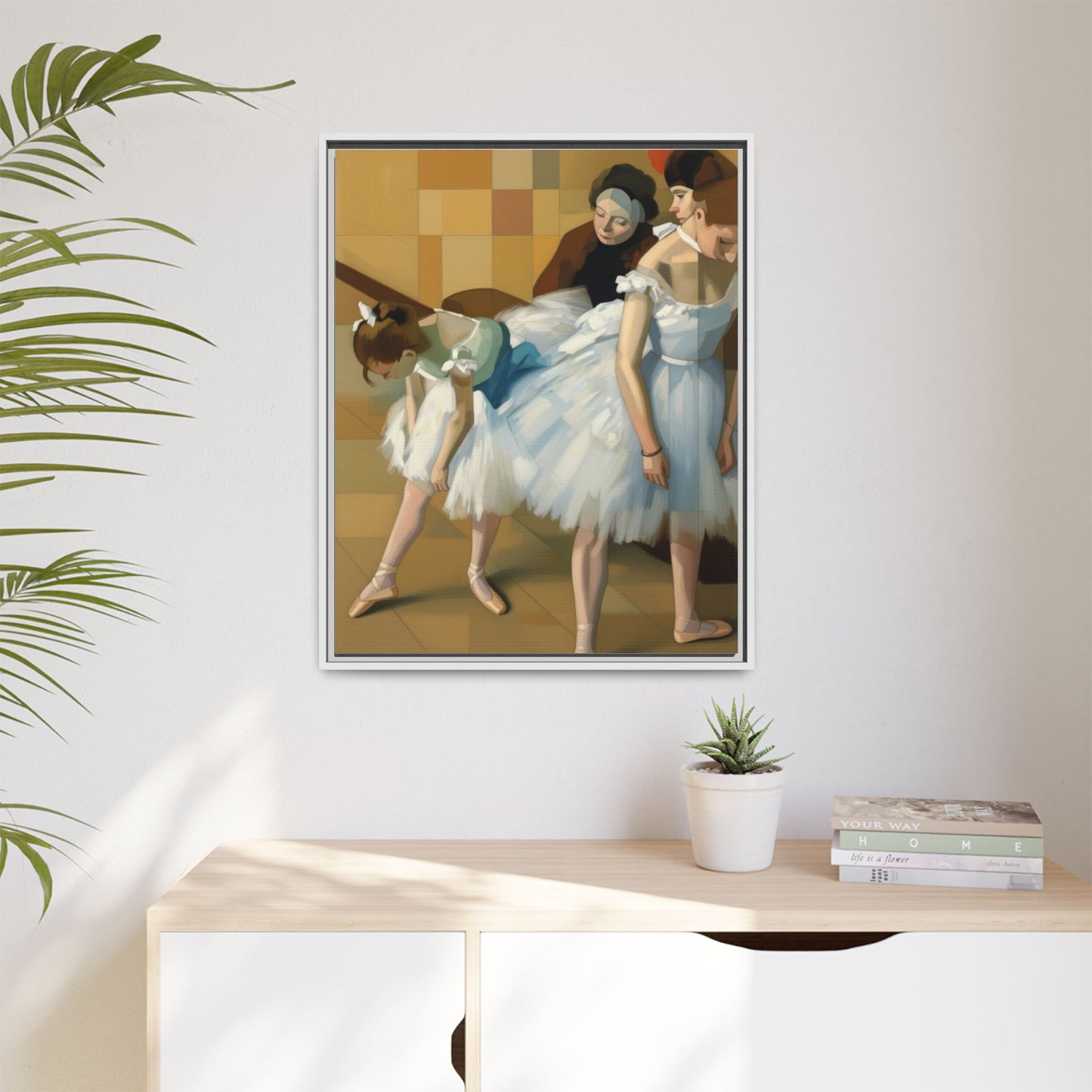 Ballet Dancers Matte Framed Canvas – Impressionist Dance Wall Art