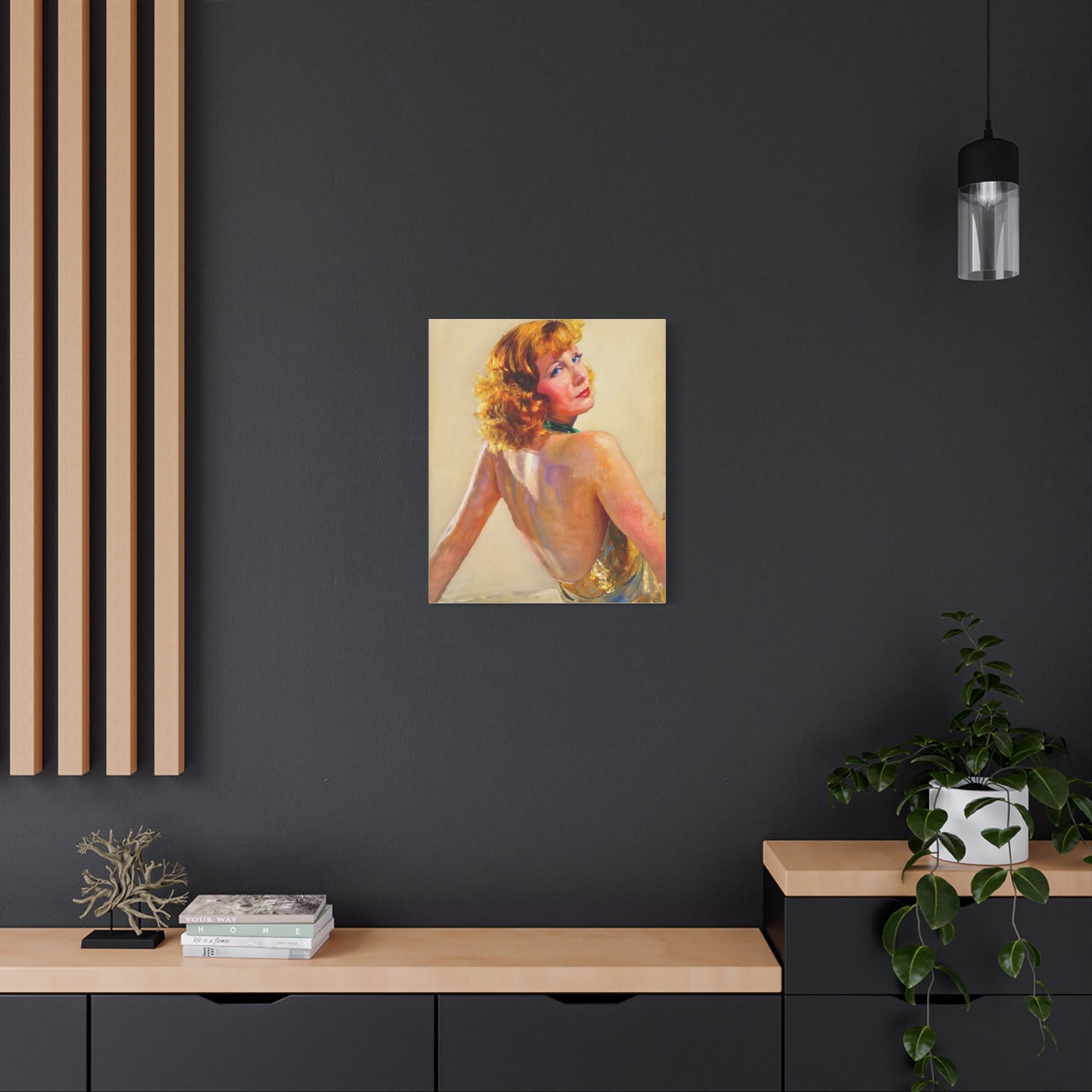 Vintage Greta Garbo Glam Portrait Canvas