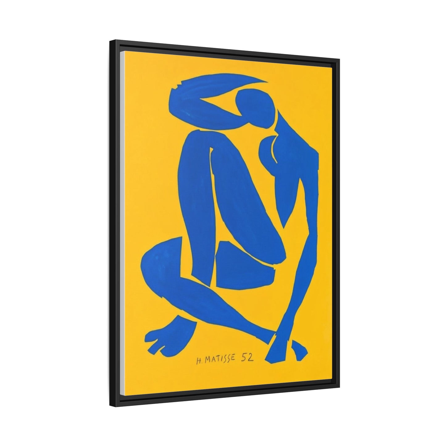 Abstract Blue Nude Matte Canvas Wall Art, Framed