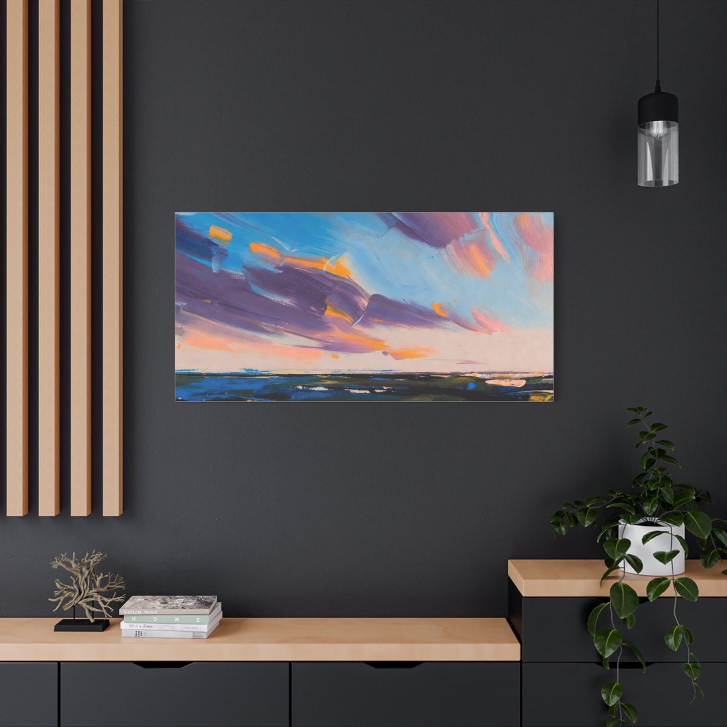 Abstract Coastal Sunset Canvas Print — Matte Stretched Wall Art