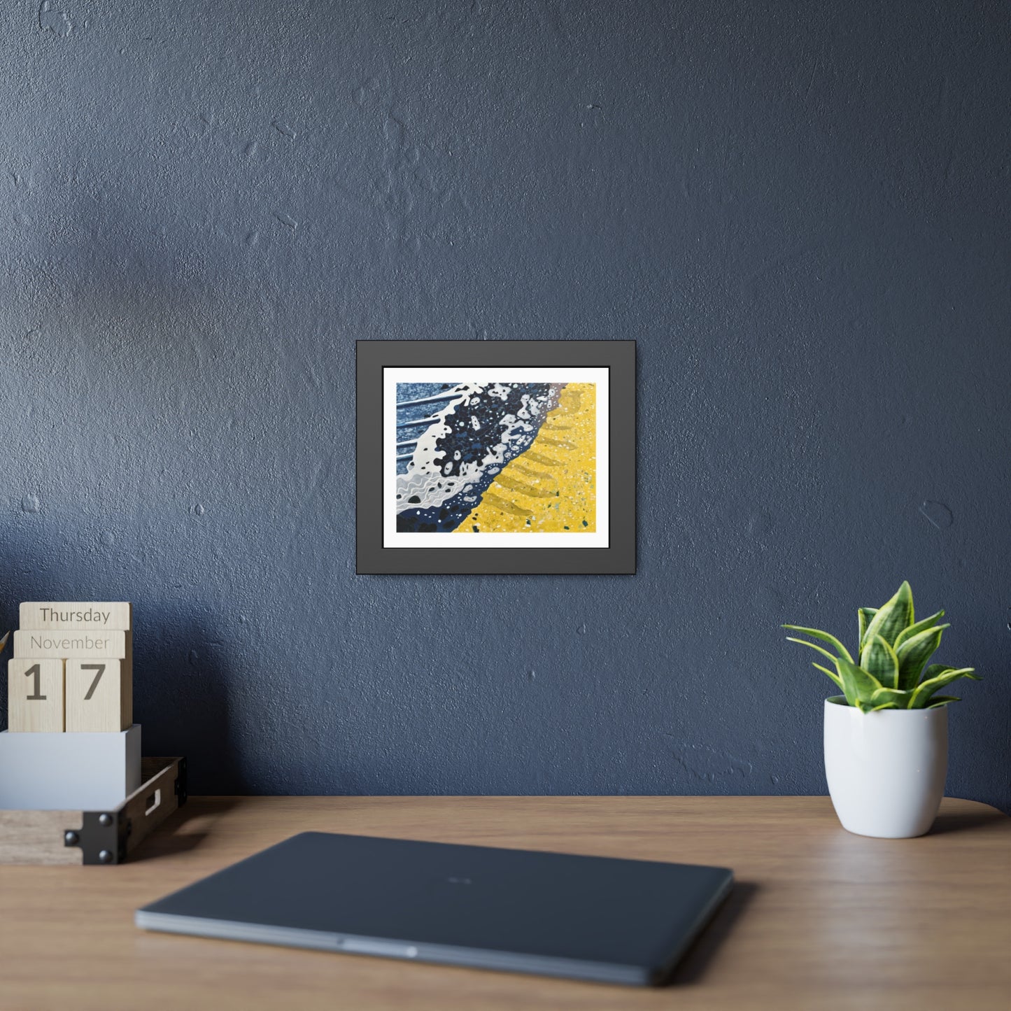 Coastal Wave Abstract — Framed Paper Poster