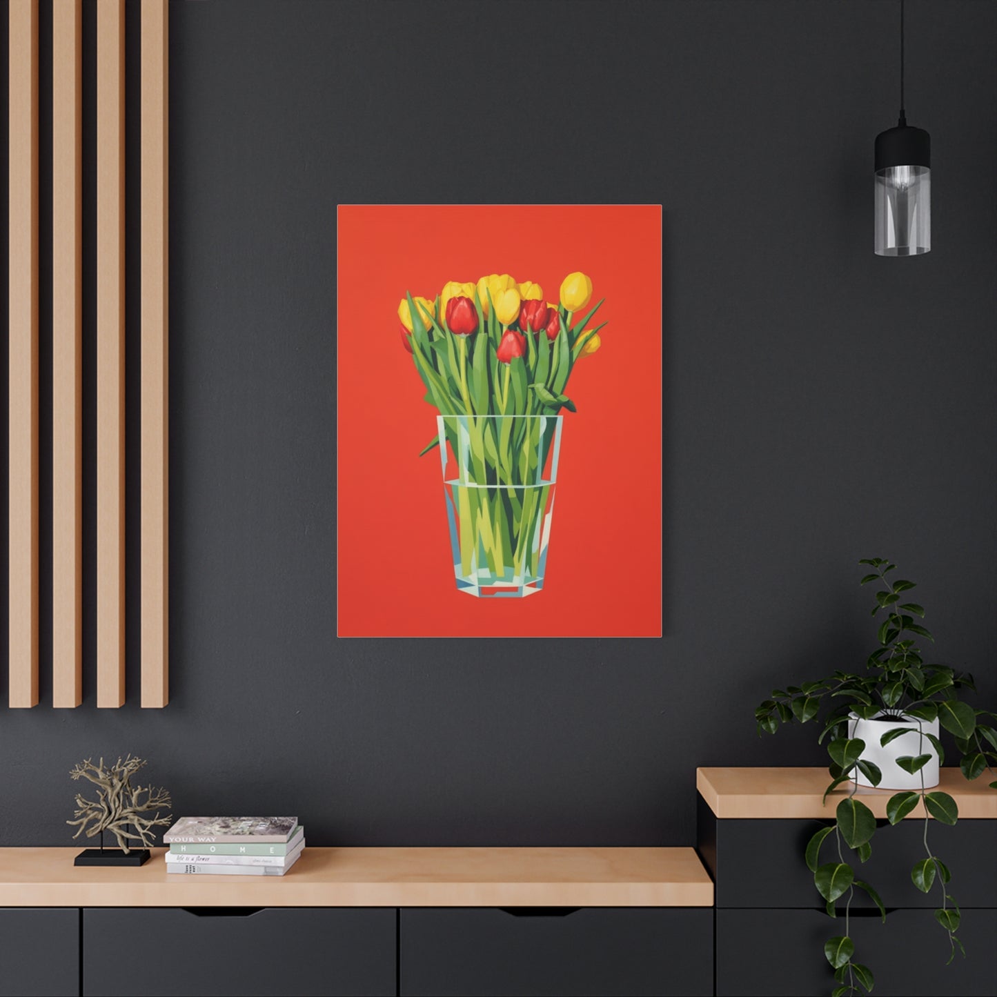 Tulip Bouquet Canvas Print — Vibrant Red Floral Wall Art