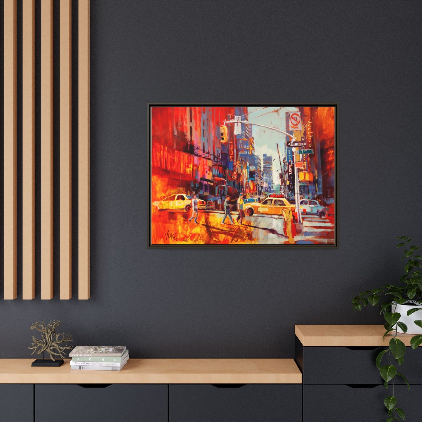 New York 7th AV attributed to Voke Framed Matte Canvas – Art Print