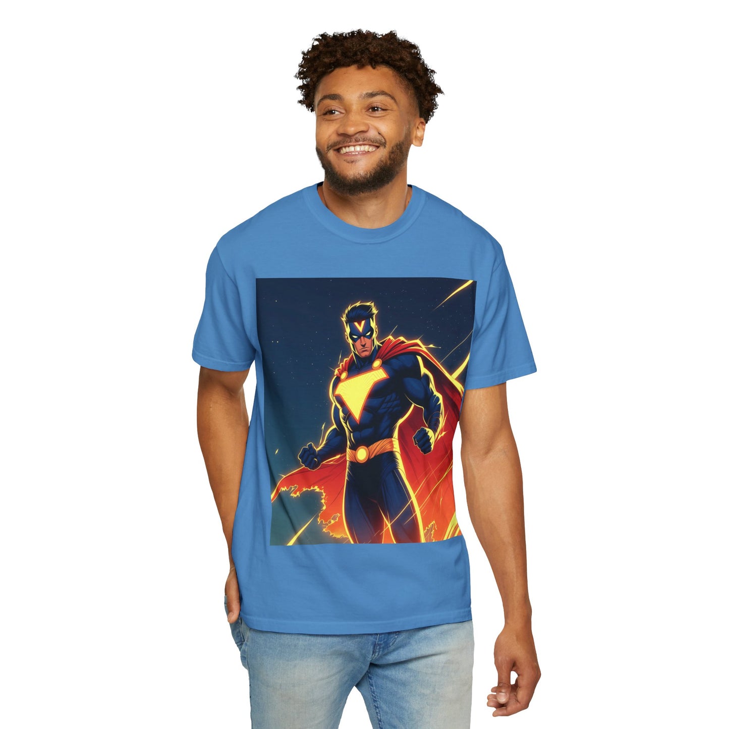 Superhero Graphic T-Shirt – Bold Cape Hero Design