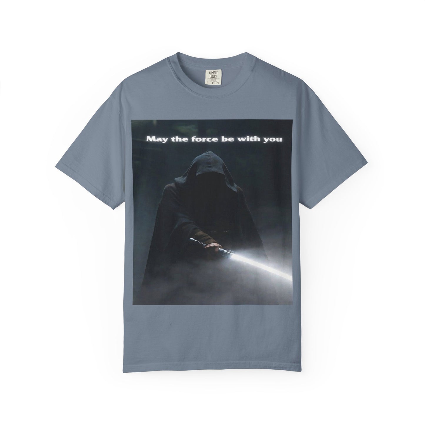 May the Force Be With You T-Shirt — Dark Hooded Lightsaber Graphic Tee