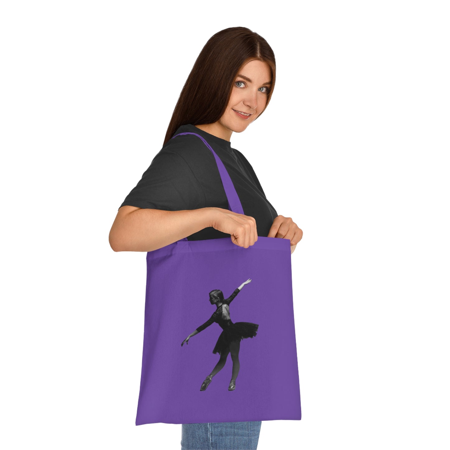 Ballet Silhouette Cotton Tote — Dancer Tote Bag for Ballet Lovers