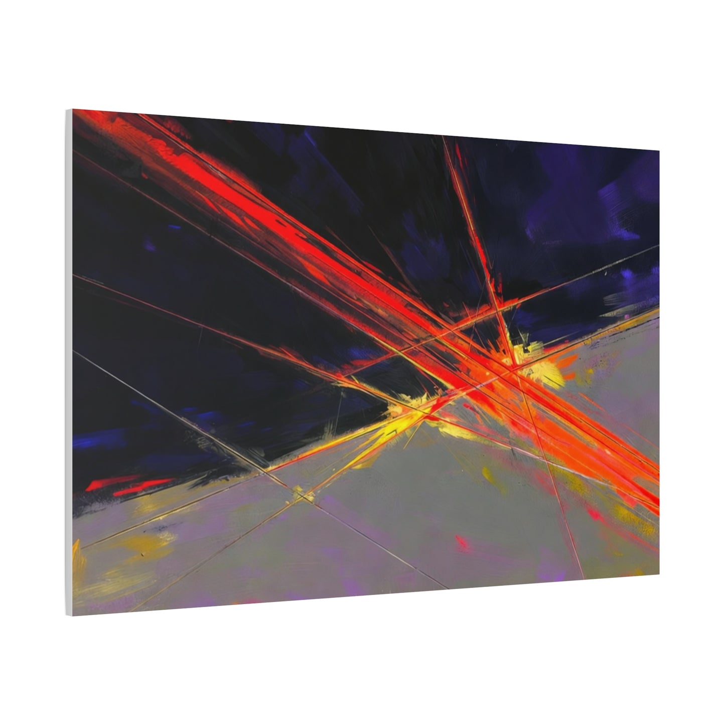 Abstract Red Streaks Matte Canvas Print — Modern Geometric Wall Art