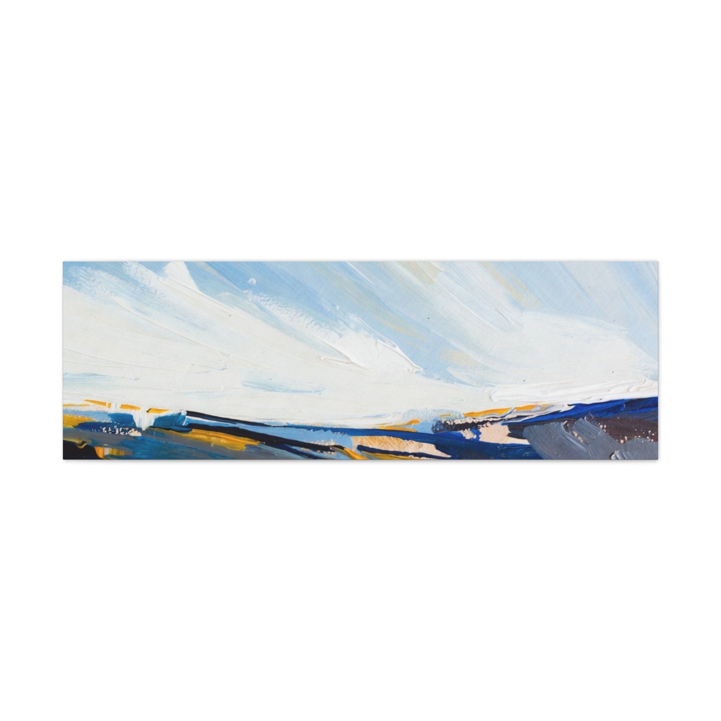 Abstract Coastal Landscape Canvas Print — Blue Sky Seascape Wall Art