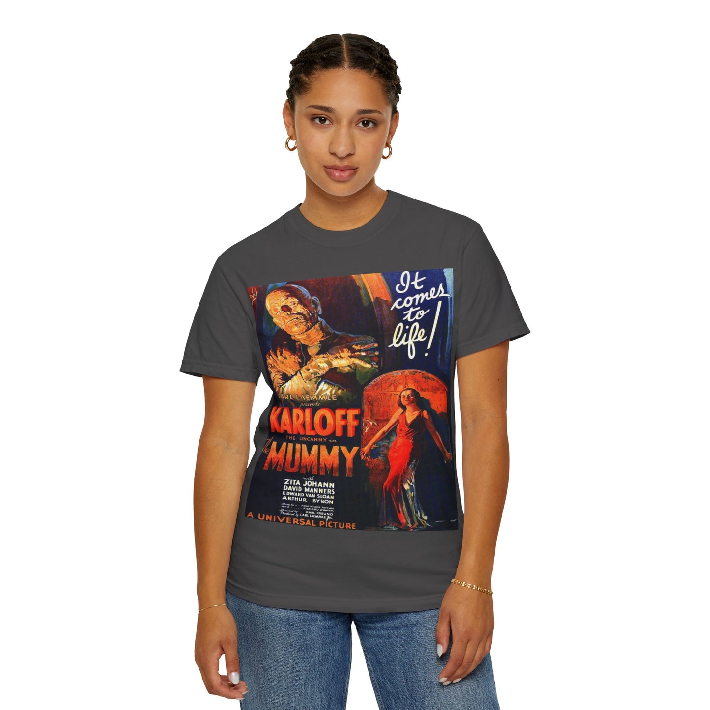 Mummy Movie Poster T‑Shirt — Vintage Karloff Horror Graphic Tee