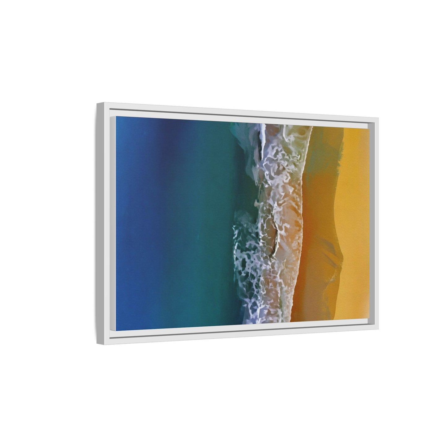 Framed Matte Canvas Seascape Print – Coastal Waves Wall Art