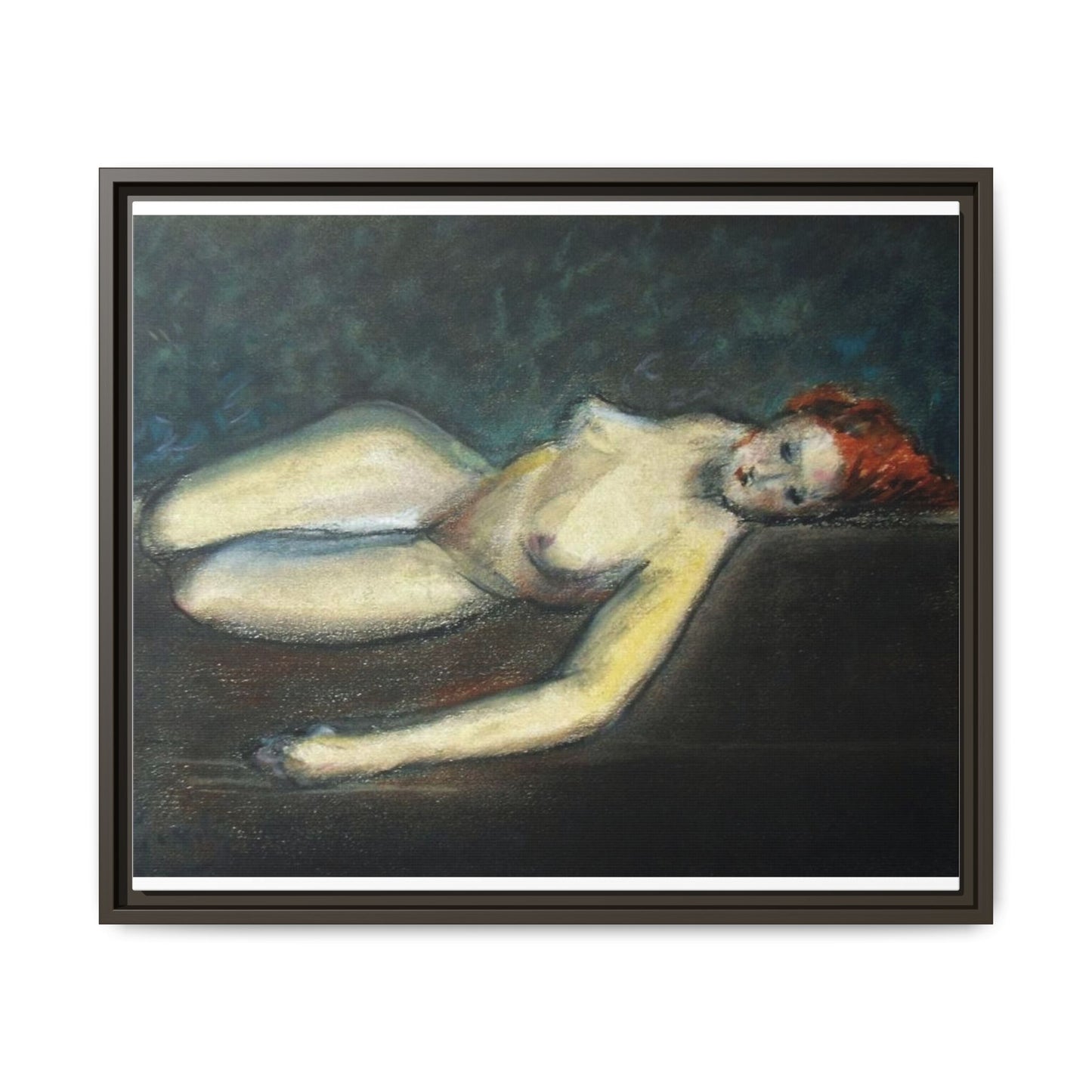 Lying nude by Paul Gosselin Framed Matte Canvas Wall Art Print