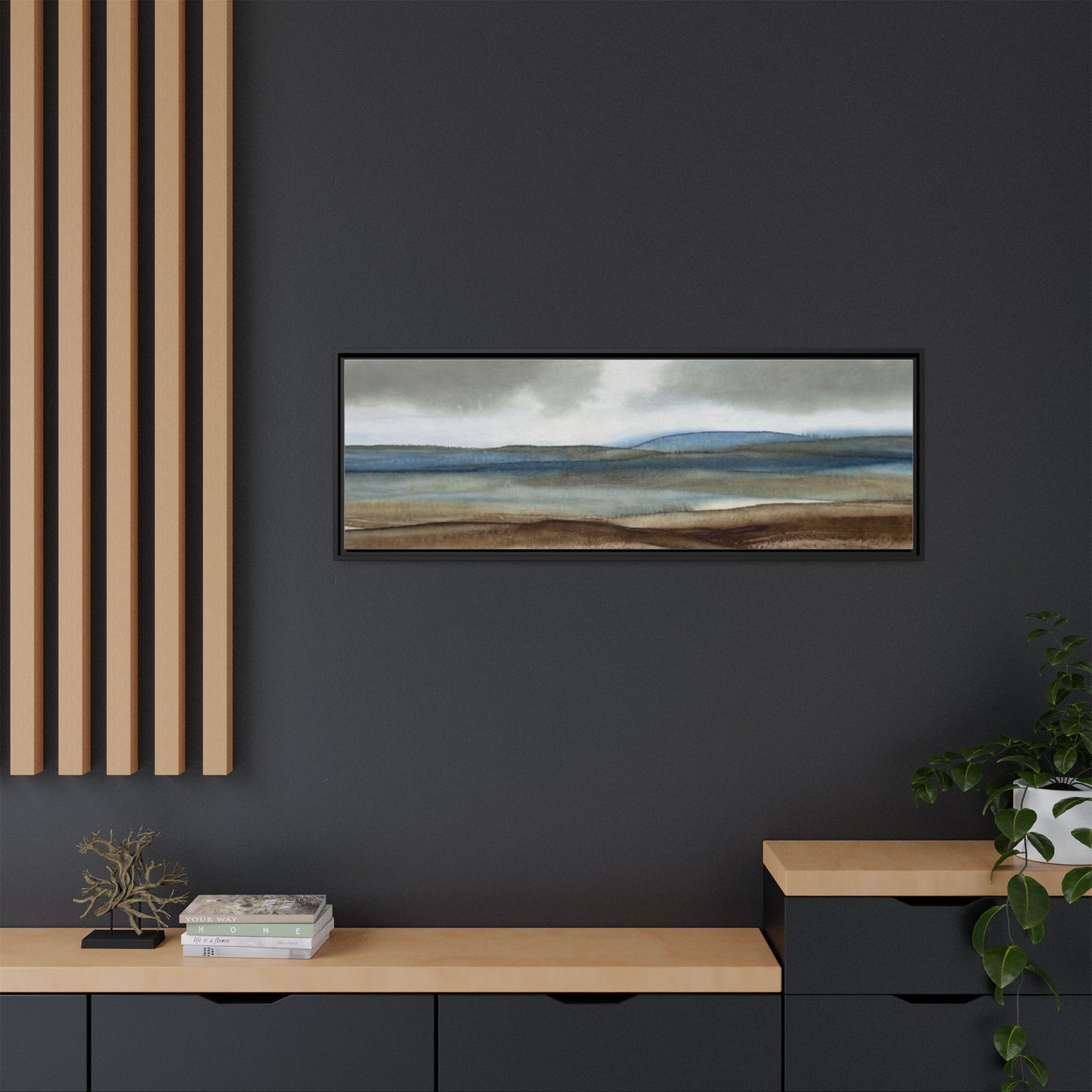 Matte Canvas Landscape, Framed (Multi-color)