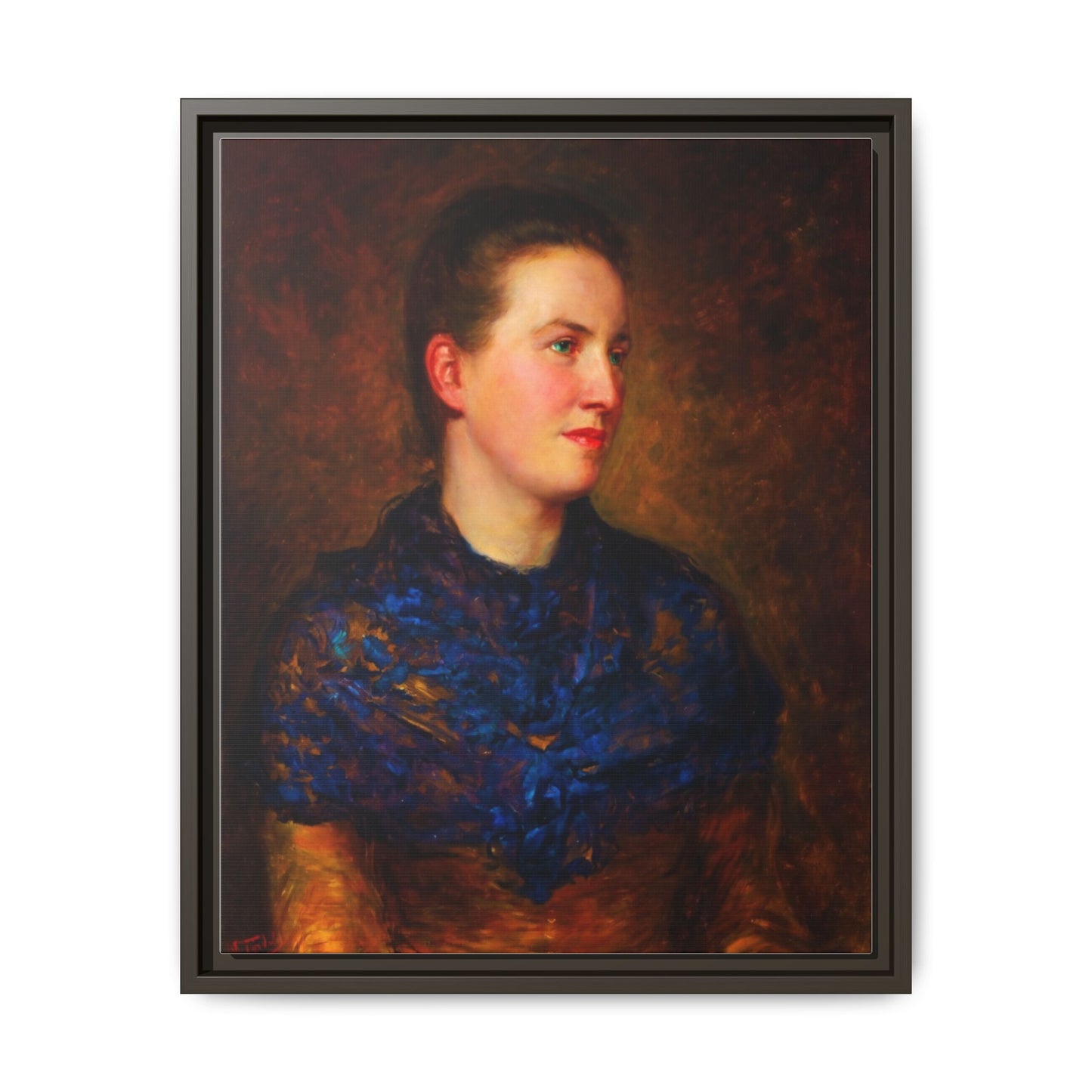 Framed Matte Canvas Portrait Print — Classic Victorian Woman Wall Art