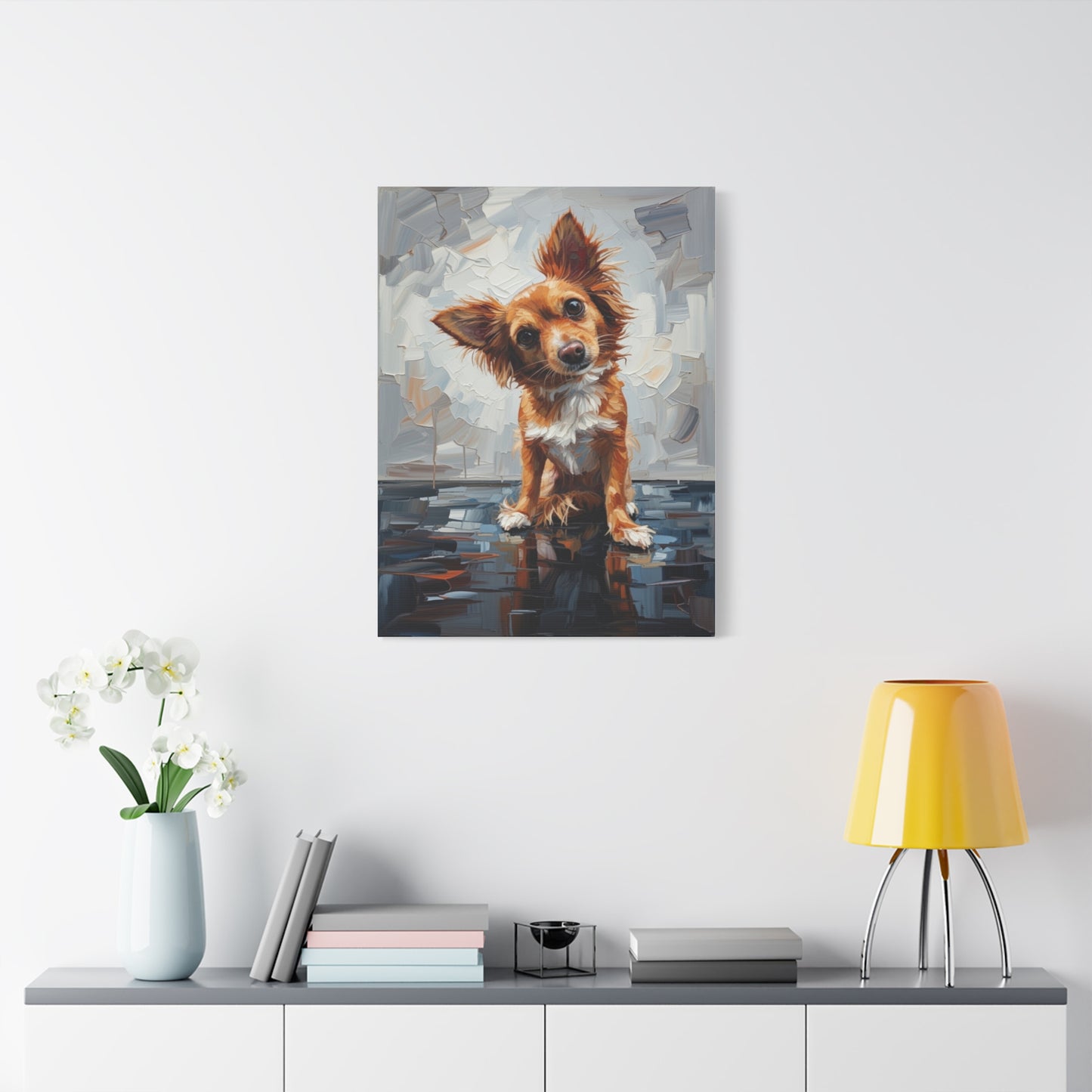 Charming Chihuahua Canvas Print — Whimsical Dog Portrait Wall Art