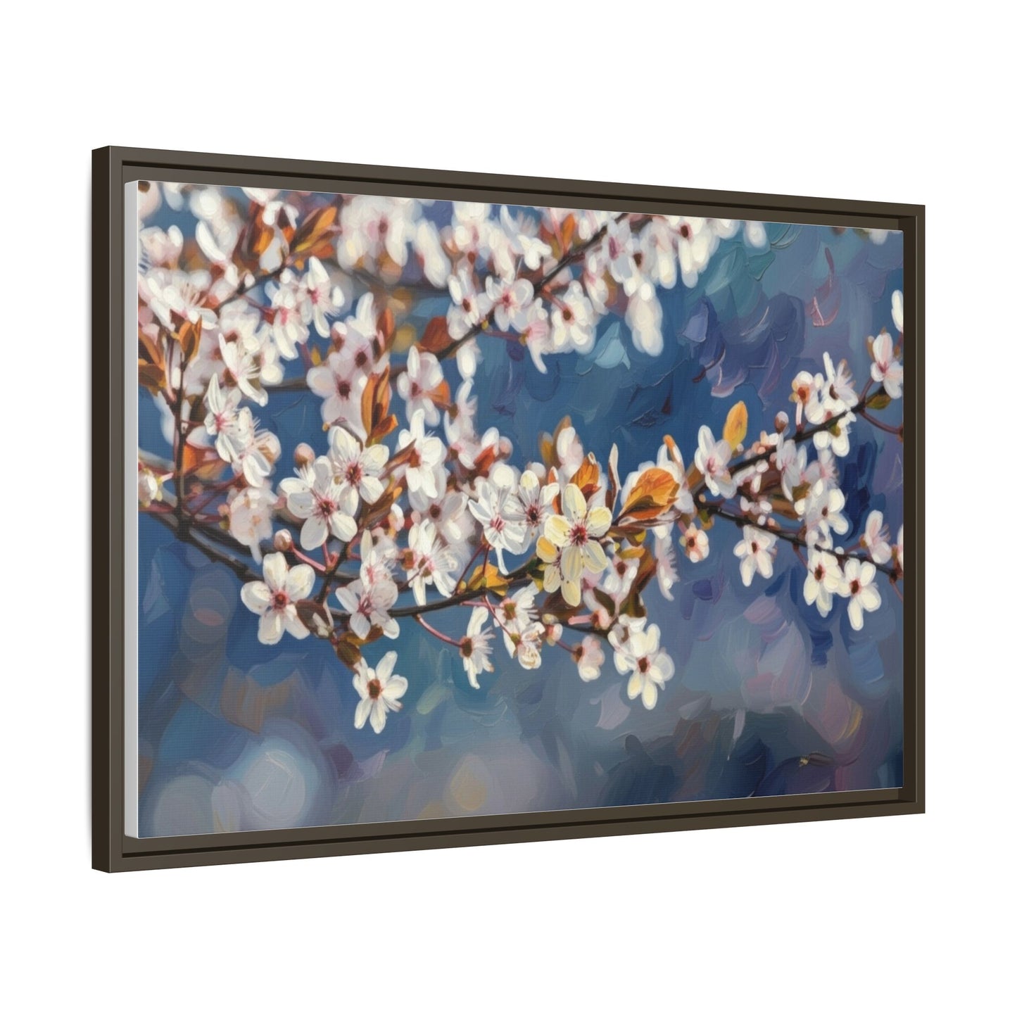 Framed Matte Canvas Print — Cherry Blossom Branch Wall Art