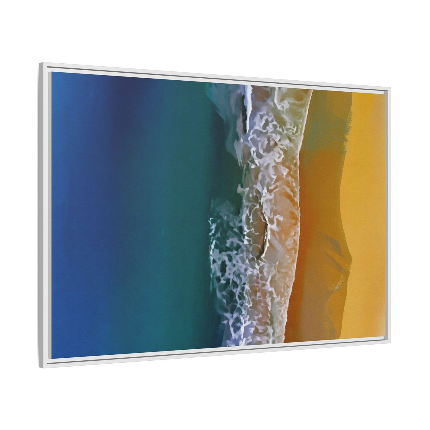 Framed Matte Canvas Seascape Print – Coastal Waves Wall Art